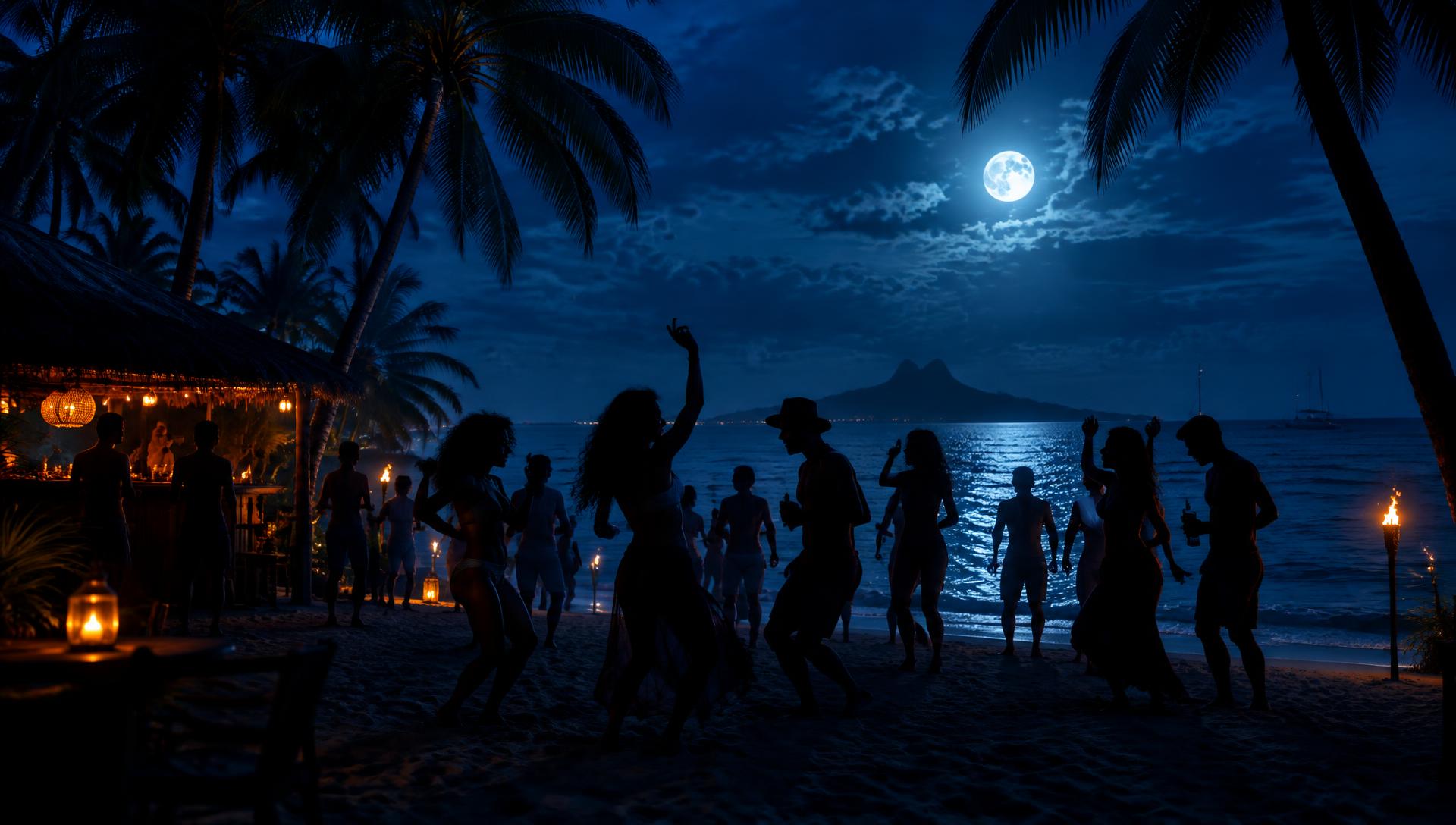 Ambiance musicale sur une plage des Caraïbes